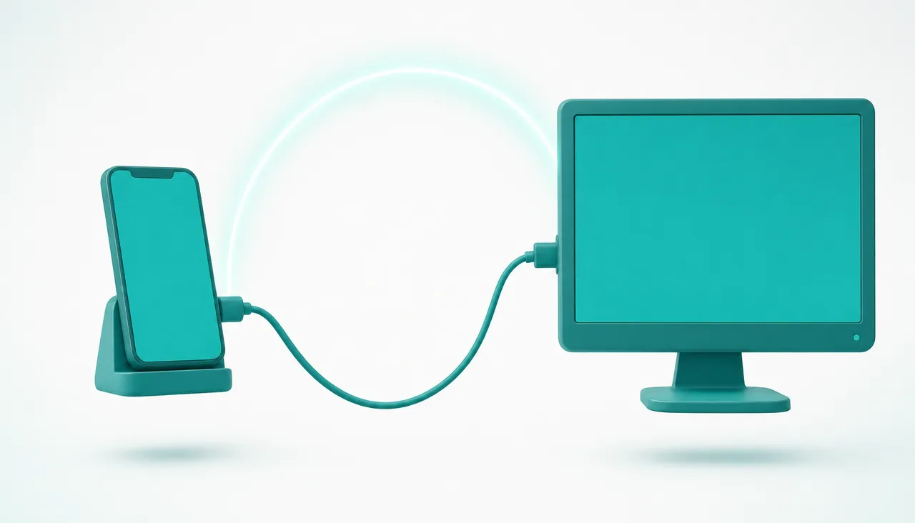 Un téléphone relié à un PC par câble et en Wi-Fi, comparés
